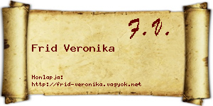 Frid Veronika névjegykártya